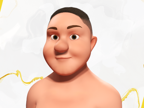 Man Model Fat Boy Stylized Male Cartoon 3D Модель