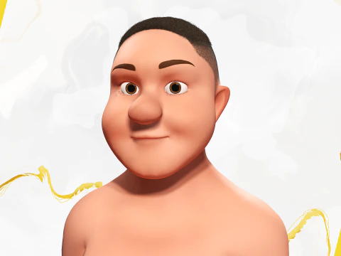 Man Model Fat Boy Stylized Male Cartoon 3D Model