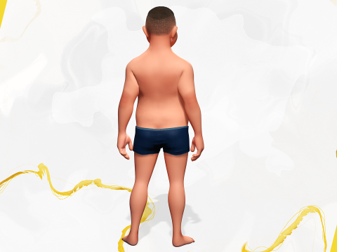 Man Model Fat Boy Stylized Male Cartoon 3D Модель