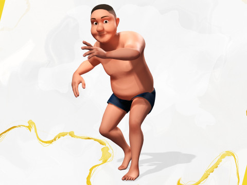 Man Model Fat Boy Stylized Male Cartoon 3D Модель