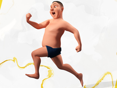Man Model Fat Boy Stylized Male Cartoon 3D Модель