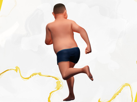 Man Model Fat Boy Stylized Male Cartoon 3D Модель