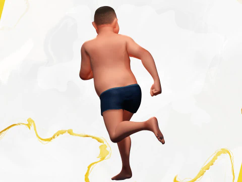 Man Model Fat Boy Stylized Male Cartoon 3D Model