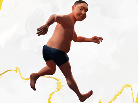 Man Model Fat Boy Stylized Male Cartoon 3D Модель