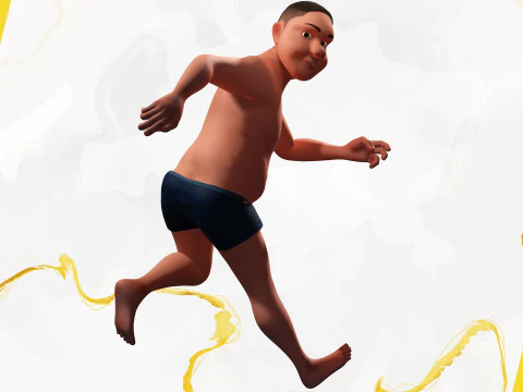 Man Model Fat Boy Stylized Male Cartoon 3D Model