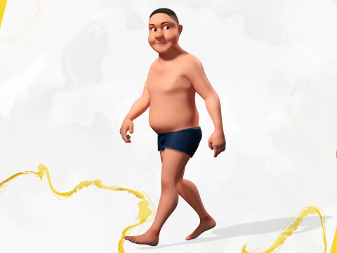 Man Model Fat Boy Stylized Male Cartoon 3D Model