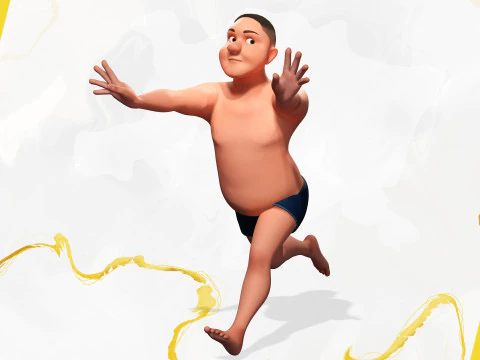 Man Model Fat Boy Stylized Male Cartoon 3D Model