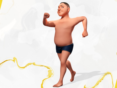 Man Model Fat Boy Stylized Male Cartoon 3D Модель