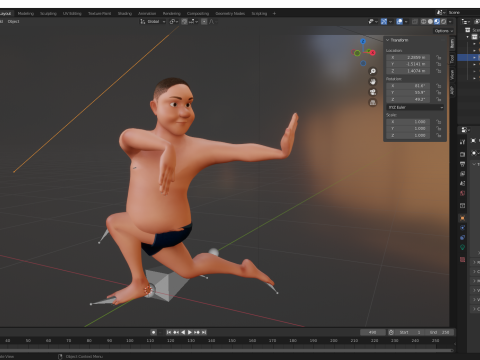 Man Model Fat Boy Stylized Male Cartoon 3D Модель