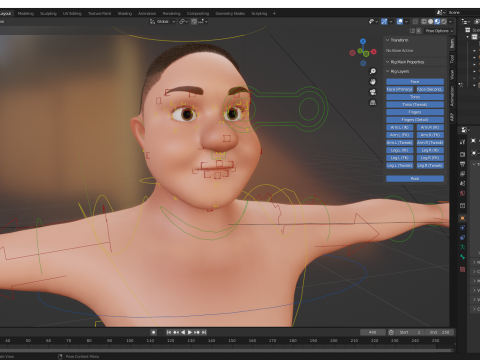 Man Model Fat Boy Stylized Male Cartoon 3D Модель