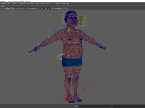 Man Model Fat Boy Stylized Male Cartoon 3D Модель