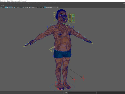 Man Model Fat Boy Stylized Male Cartoon 3D Model