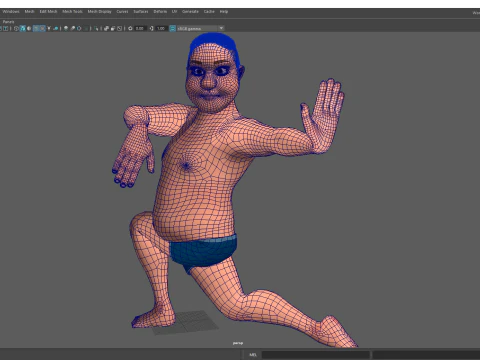 Man Model Fat Boy Stylized Male Cartoon 3D Model