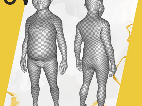 Man Model Fat Boy Stylized Male Cartoon 3D Model