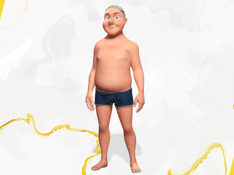 Man Model Fat Boy Stylized Male Cartoon 3D Модель