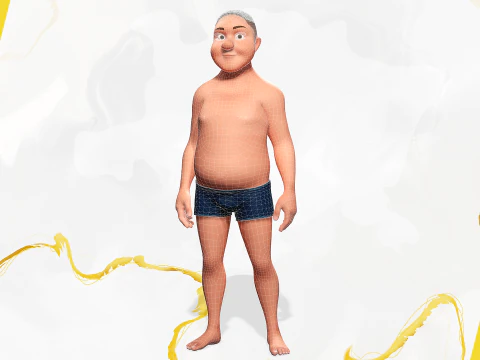 Man Model Fat Boy Stylized Male Cartoon 3D Model