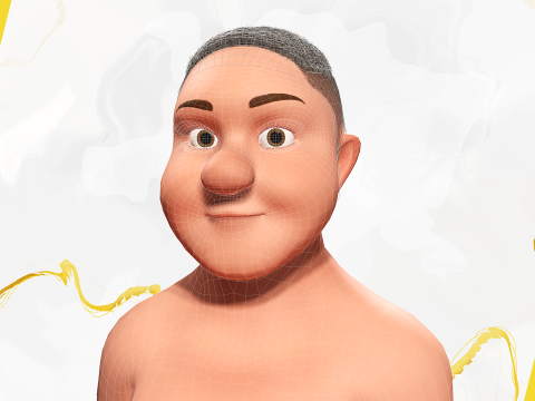 Man Model Fat Boy Stylized Male Cartoon 3D Модель