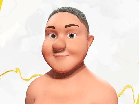 Man Model Fat Boy Stylized Male Cartoon 3D Model