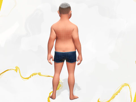 Man Model Fat Boy Stylized Male Cartoon 3D Model