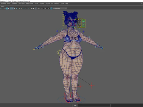 Fat Woman Stylized Girl Cartoon 3D Model