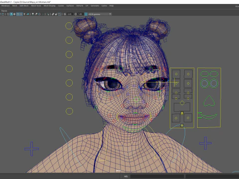 Fat Woman Stylized Girl Cartoon 3D Model