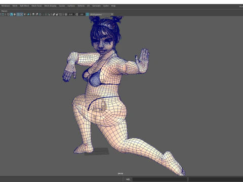 Fat Woman Stylized Girl Cartoon 3D Model