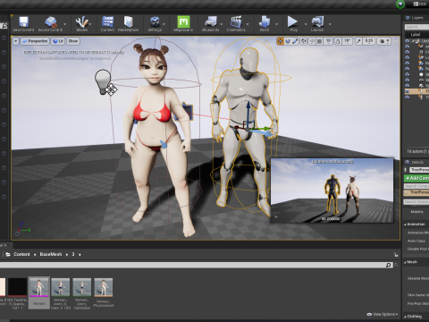 Fat Woman Stylized Girl Cartoon Modello 3D