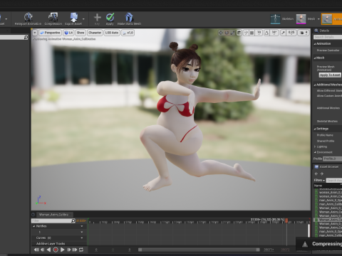 Fat Woman Stylized Girl Cartoon Modello 3D