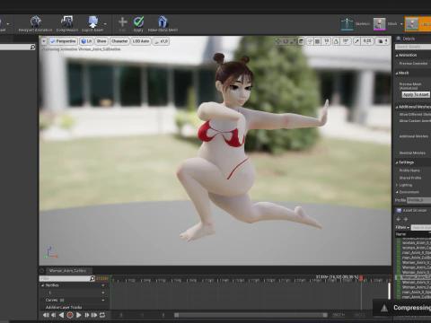 Fat Woman Stylized Girl Cartoon 3D Model