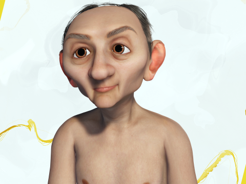 Old Man Grandfather Stylized Male Cartoon 3D 模型