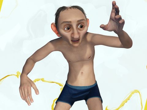 Old Man Grandfather Stylized Male Cartoon 3D 模型