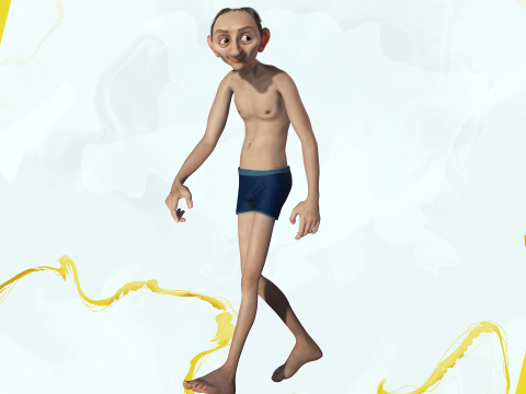 Old Man Grandfather Stylized Male Cartoon 3D 模型