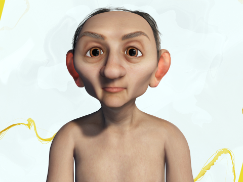 Old Man Grandfather Stylized Male Cartoon 3D 模型