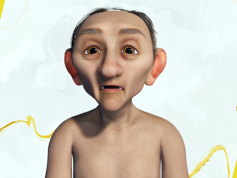 Old Man Grandfather Stylized Male Cartoon 3D 模型