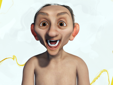 Old Man Grandfather Stylized Male Cartoon 3D 模型