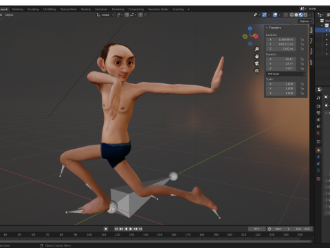 Old Man Grandfather Stylized Male Cartoon 3D 模型