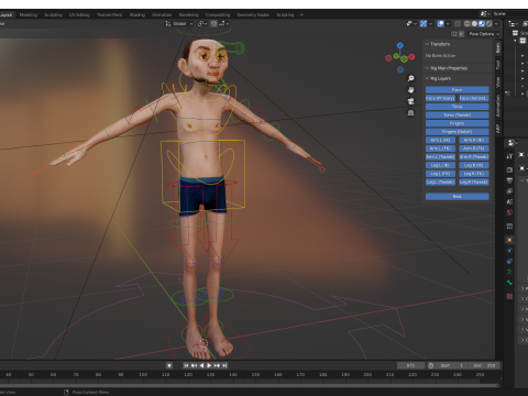 Old Man Grandfather Stylized Male Cartoon 3D 模型