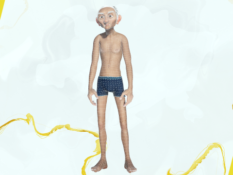 Old Man Grandfather Stylized Male Cartoon 3D 模型
