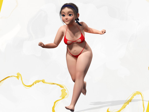 Old Woman Cartoon Grandma Elderly Modello 3D