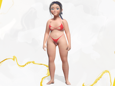 Old Woman Cartoon Grandma Elderly Modello 3D
