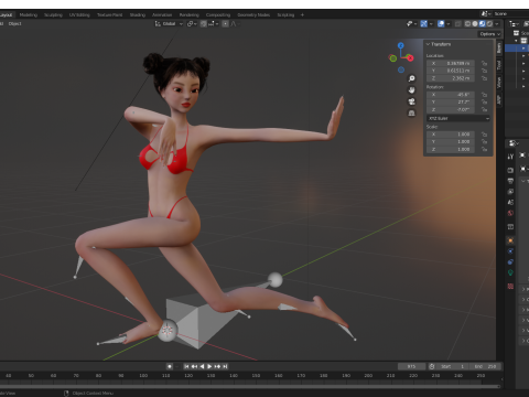 Asian Elegance Girl Woman Japanese Korean Chinese Modello 3D