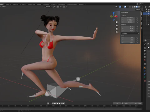 Asi&aacute;tica Eleg&acirc;ncia Menina Mulher Japonesa Coreana Chinesa Modelo 3D