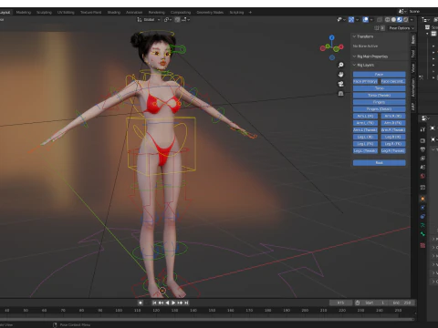 Asi&aacute;tica Eleg&acirc;ncia Menina Mulher Japonesa Coreana Chinesa Modelo 3D