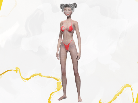 Asian Elegance Girl Woman Japanese Korean Chinese Modello 3D