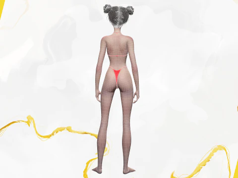 Asi&aacute;tica Eleg&acirc;ncia Menina Mulher Japonesa Coreana Chinesa Modelo 3D