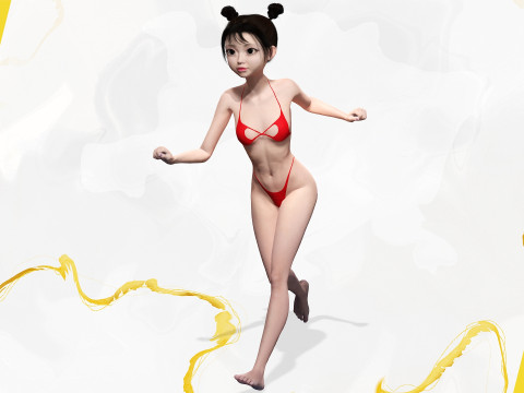 Asian Girl Woman Japanese Korean Chinese Modello 3D