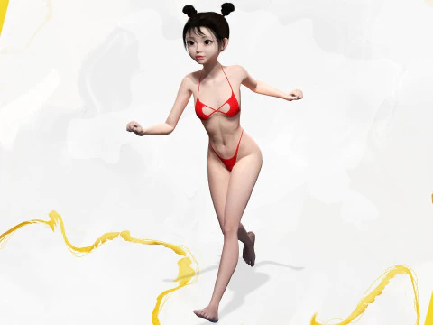 Asian Girl Woman Japanese Korean Chinese 3D Model