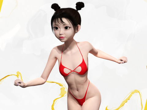 Asian Girl Woman Japanese Korean Chinese Modello 3D