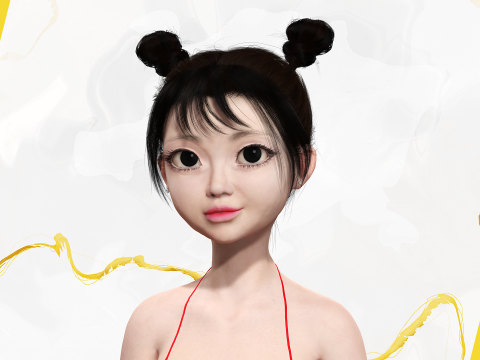 Asian Girl Woman Japanese Korean Chinese Modello 3D