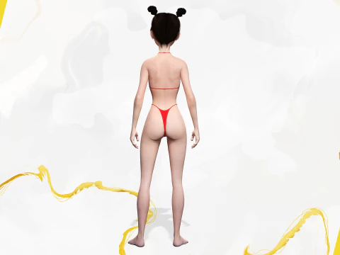 Asian Girl Woman Japanese Korean Chinese 3D Model